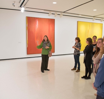 Students on a gallery tour