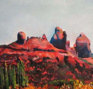 A desert landscape painting