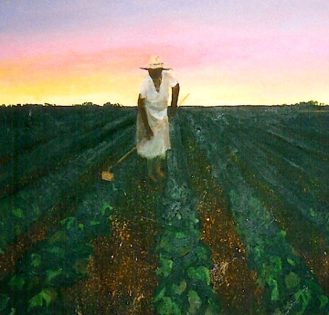 Robert Curtis Wilson painting - Sunrise Cottonfield