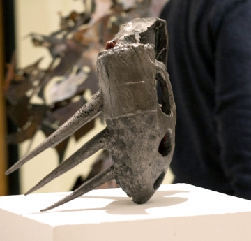 A spiky metal sculpture